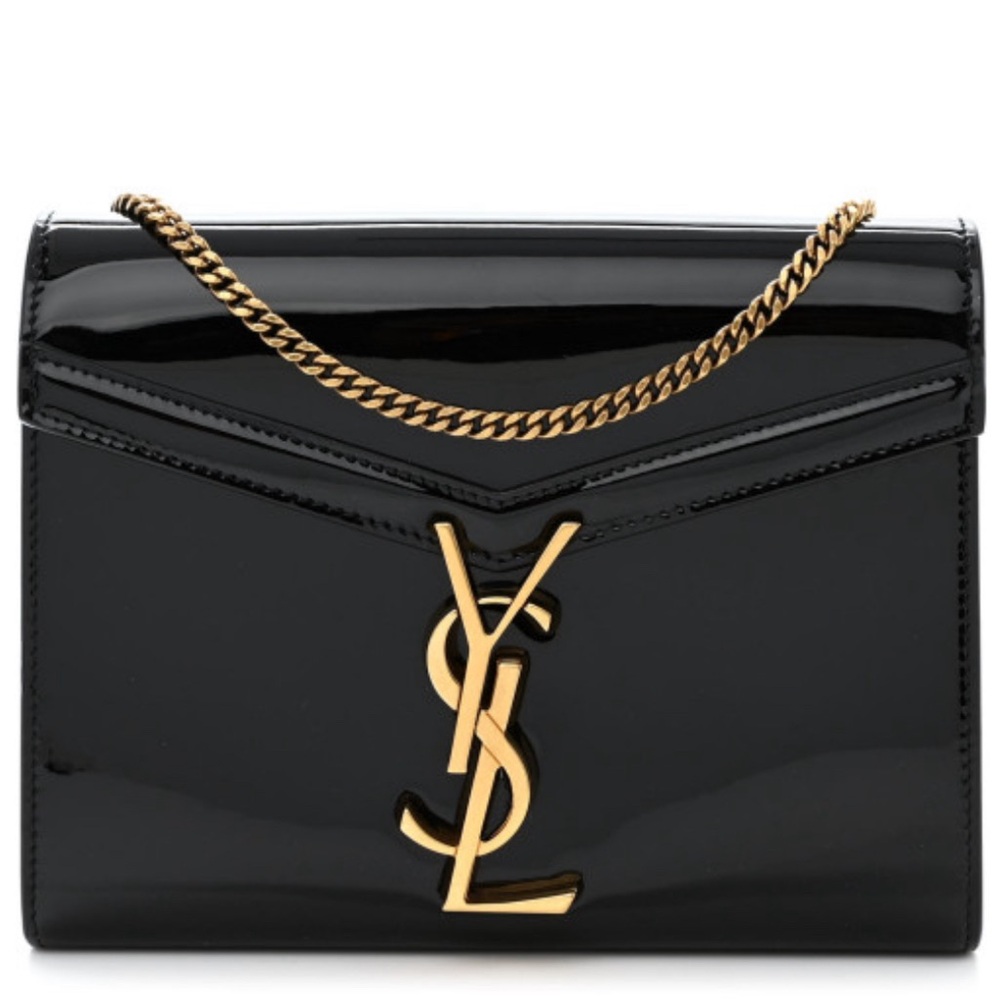 Cassandra Patent Monogram Chain Wallet